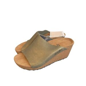 Birkenstock 38 7.5 Namica Metallic Gold Leather Sandals NEW NWTs